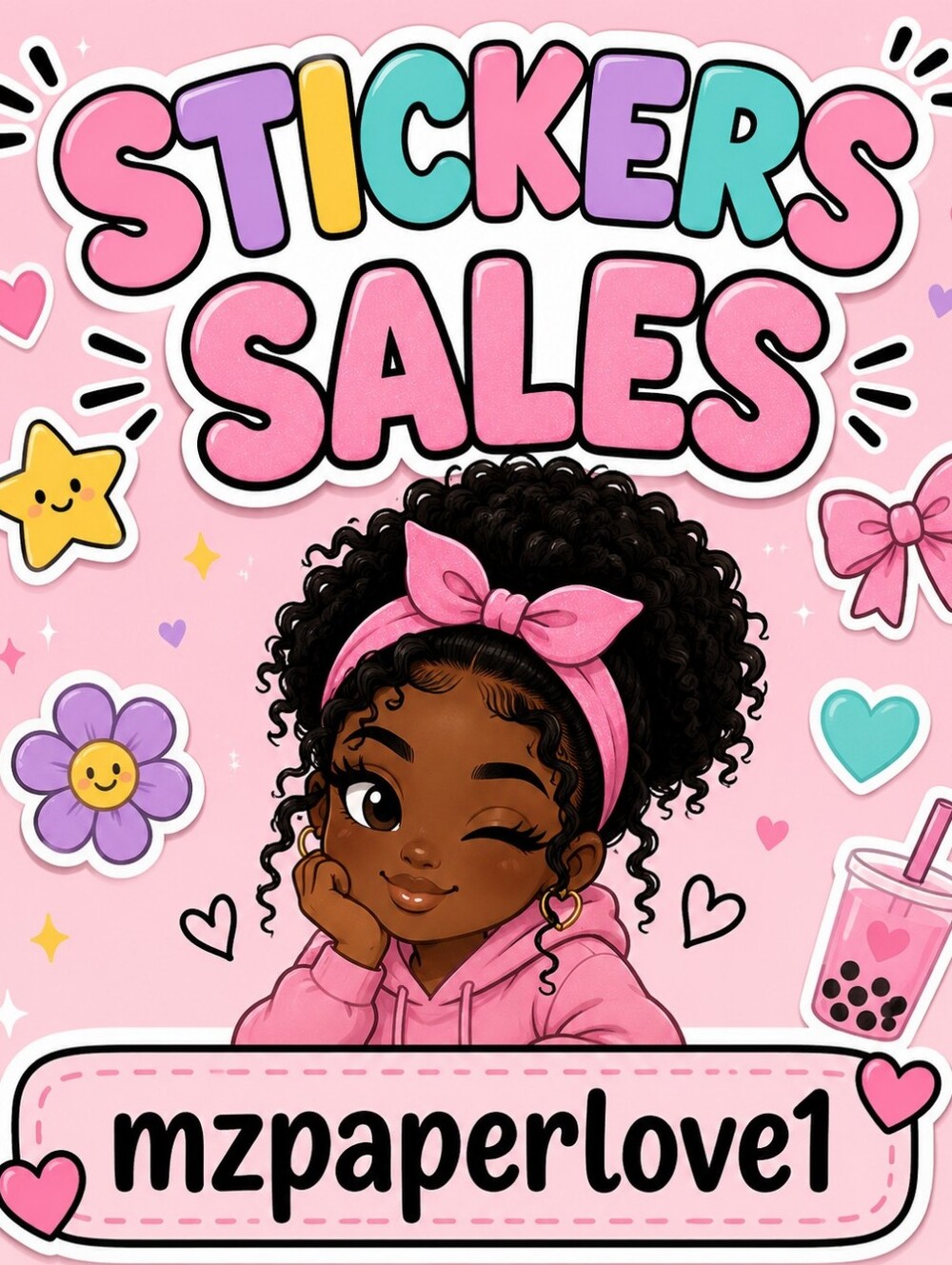 Pink Sticker Pack — Cute Kids Toy Stickers